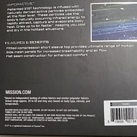 Mission Compression T-shirt Charcoal Gray NIB - Picture 5 of 7